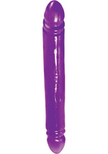 Load image into Gallery viewer, REFLECTIVE GEL SERIES SMOOTH DOUBLE DONG 12 INCH PURPLE