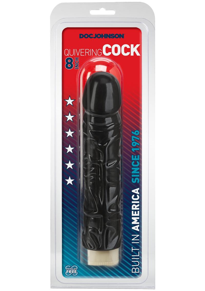 Quivering Cock Vibrator With Sleeve Sil A Gel 8 Inch Black