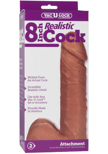 Vac U Lock Realistic Cock 8 Inch Mulatto