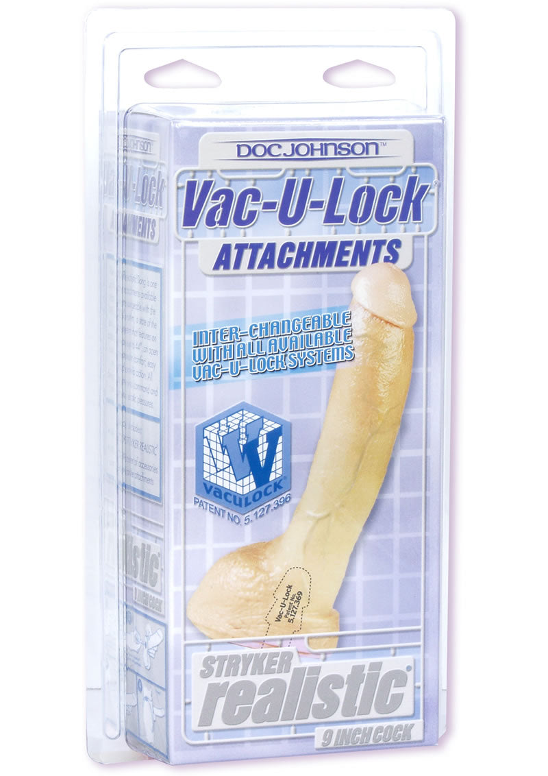 Vac U Lock Stryker Realistic Cock 9 Inch Flesh